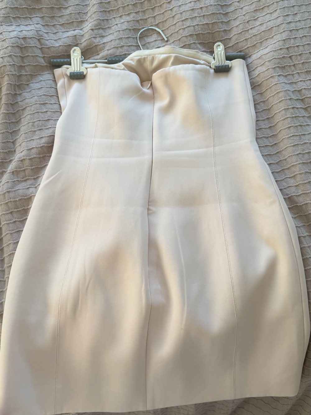 Meshki Strapless Cream Bodycon Mini Dress - Picture 3 of 4